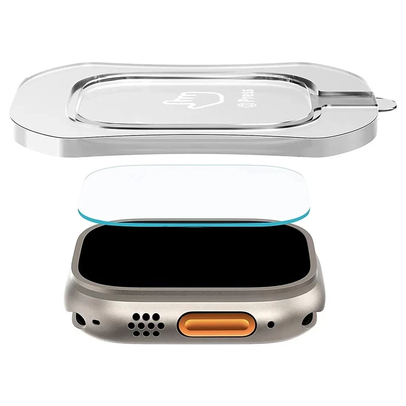 Tempered Glass Screen Protector For Apple Watch Ultra 49mm Anti-Scratch Auto Alignment Tool kit for iWatch Ultra2 HD Clear Film