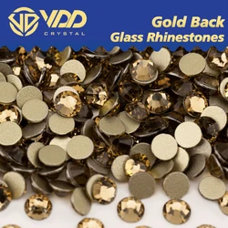 VDD 007 Lt.Co.Topaz High Quality SS4-SS20 Glass Rhinestones Crystal Gold Flatback Strass Stones For Nail Art Crafts Decorations