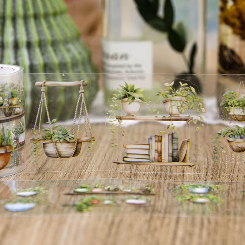 شريطٌ لاصق 50 مللي متر * 2 متر نباتات معلقة بوعاء يموت قطع الشريط سجل القصاصات لتقوم بها بنفسك ومجلة مخطط الديكور ل جراب هاتف دفتر