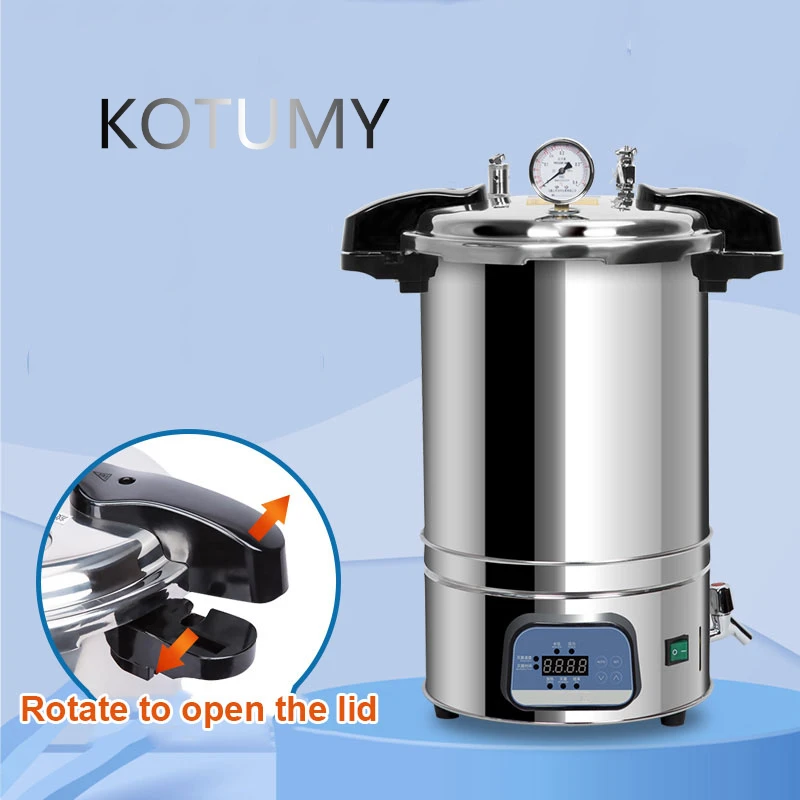 Stainless Steel Portable High-Pressure Steam Sterilization Pot Automatic Disinfection Pot Small high-temperature Sterilizer