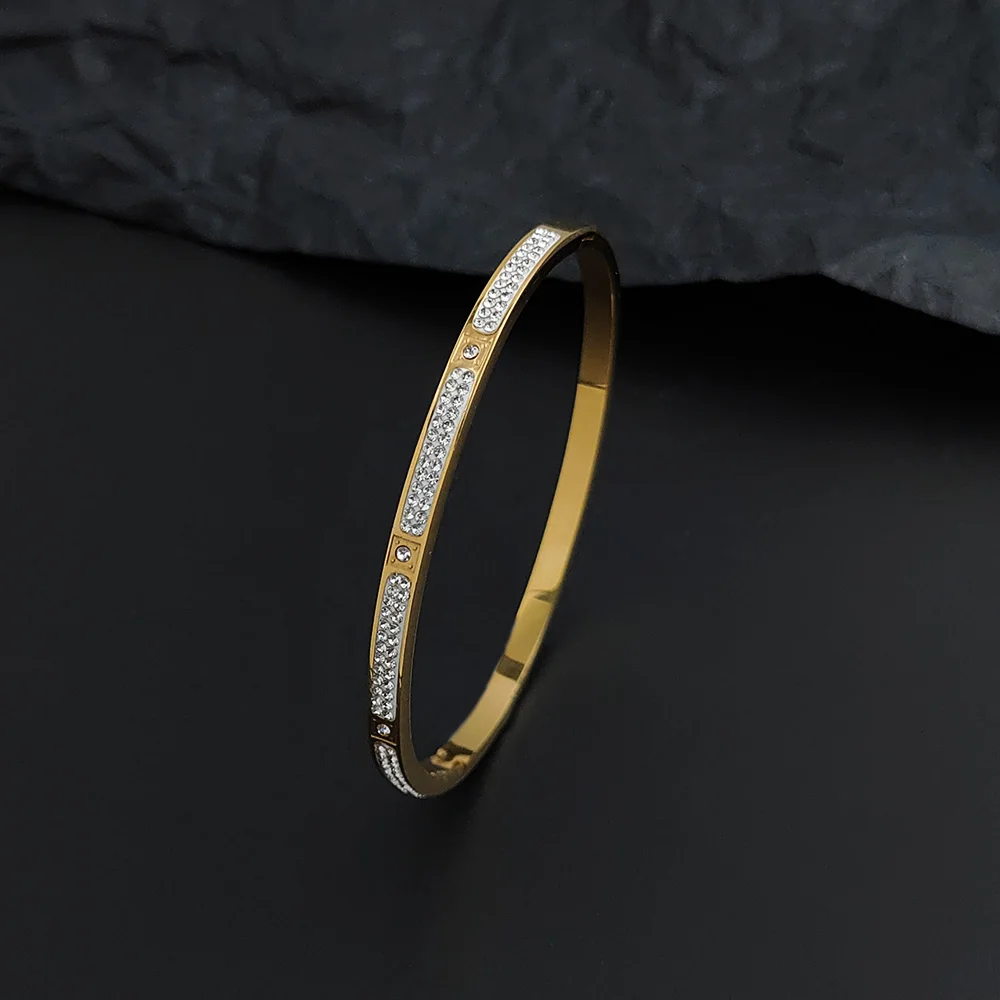 New baby's breath zircon O-shaped opening adjustable bracelet, high-quality gold-plated women's bracelet, wedding party jewelry