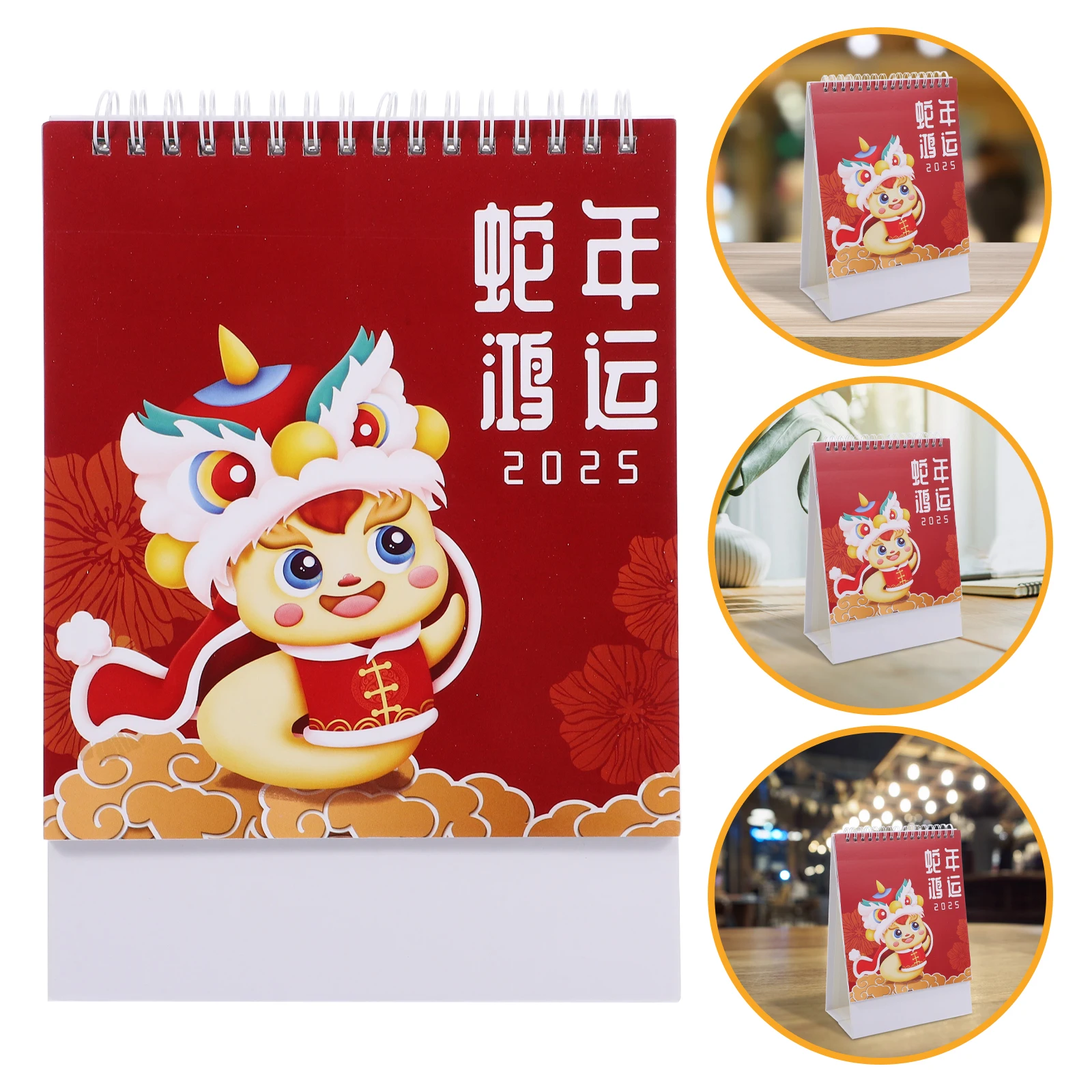 

Creative Desk Calendar 2025 Mini Portable Office Supply Sturdy Metal Binding Thick Paper Academic Decorative Household Standing