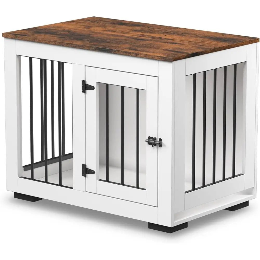 

Средний ящик для собак в стиле фермерского дома со столешницей для собак до 40 фунтов - 30 Широкий современный ящик для собак