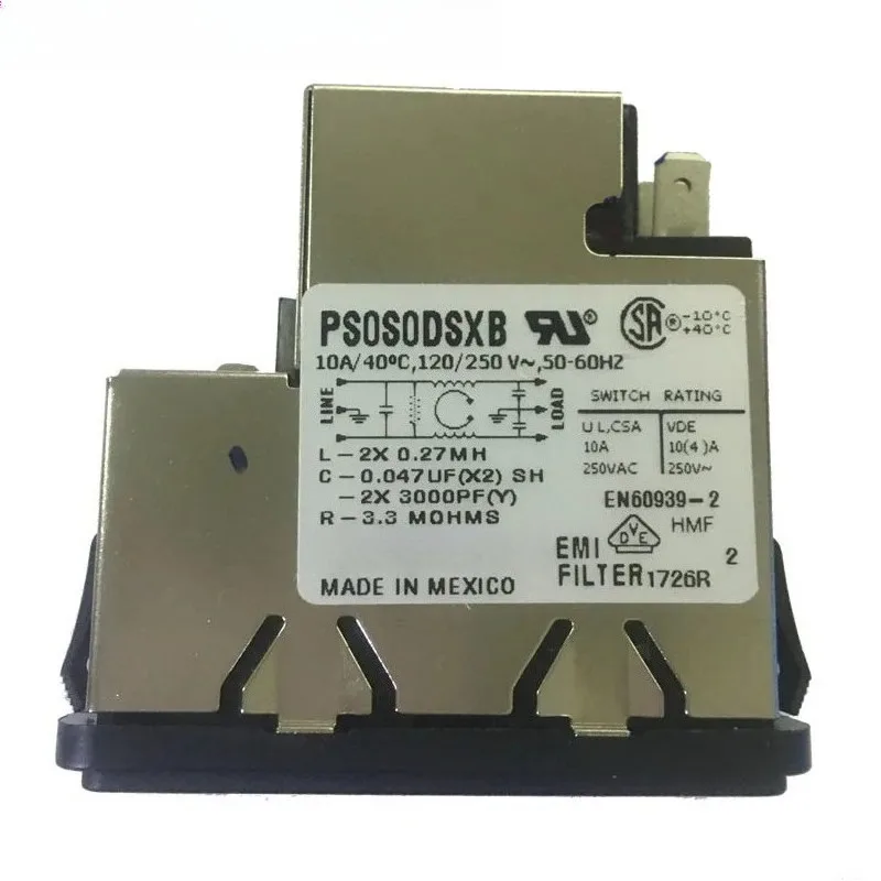 10A 250VAC EMI RFI Filter Power Entry Module PS0S0DSXB IEC Socket Power Filter Module