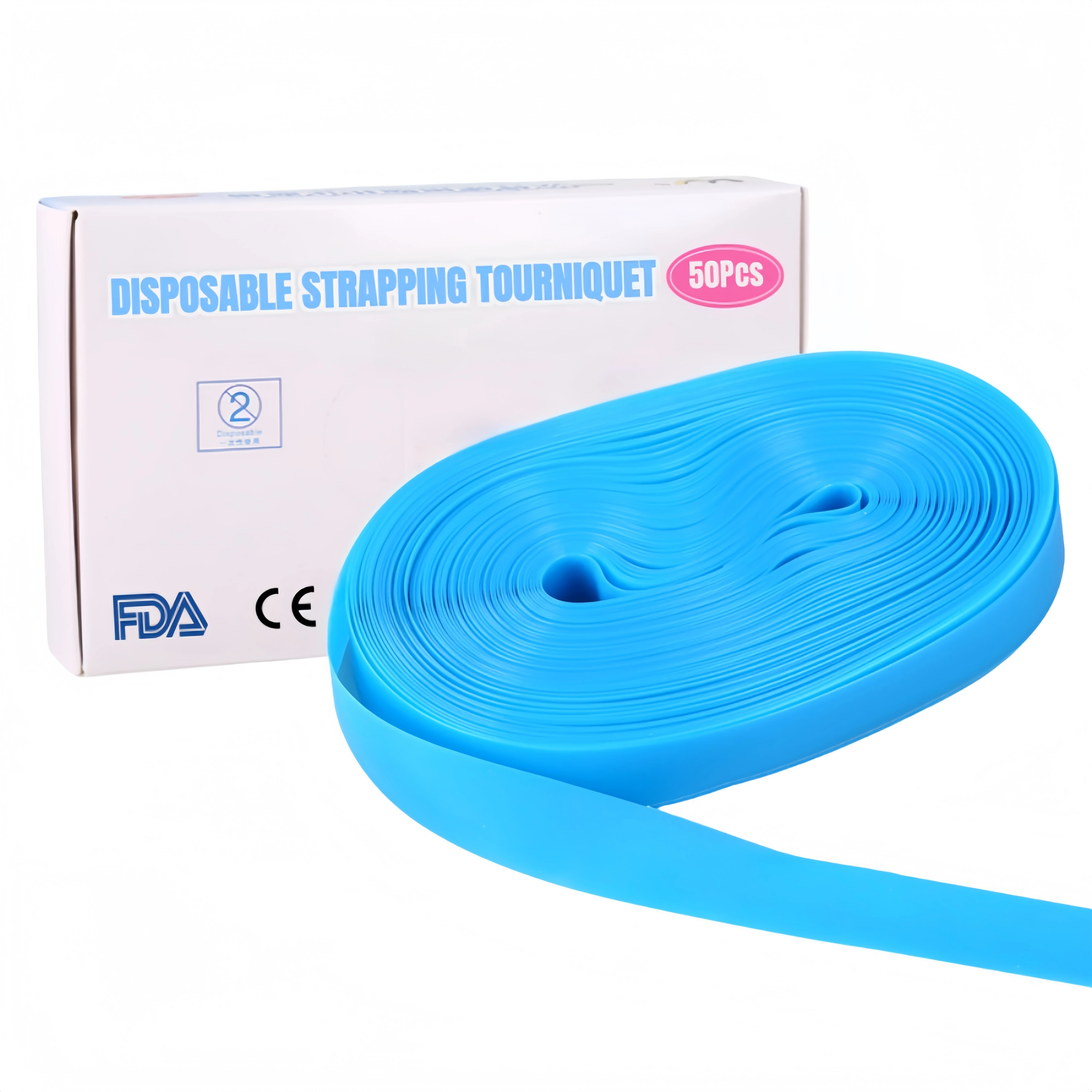 

Одноразовый медицинский жгут, 50 шт., без латекса, резиновая эластичная резинка из ТПЭ для рисования крови, больница первой помощи, портативная, 14 дюймов