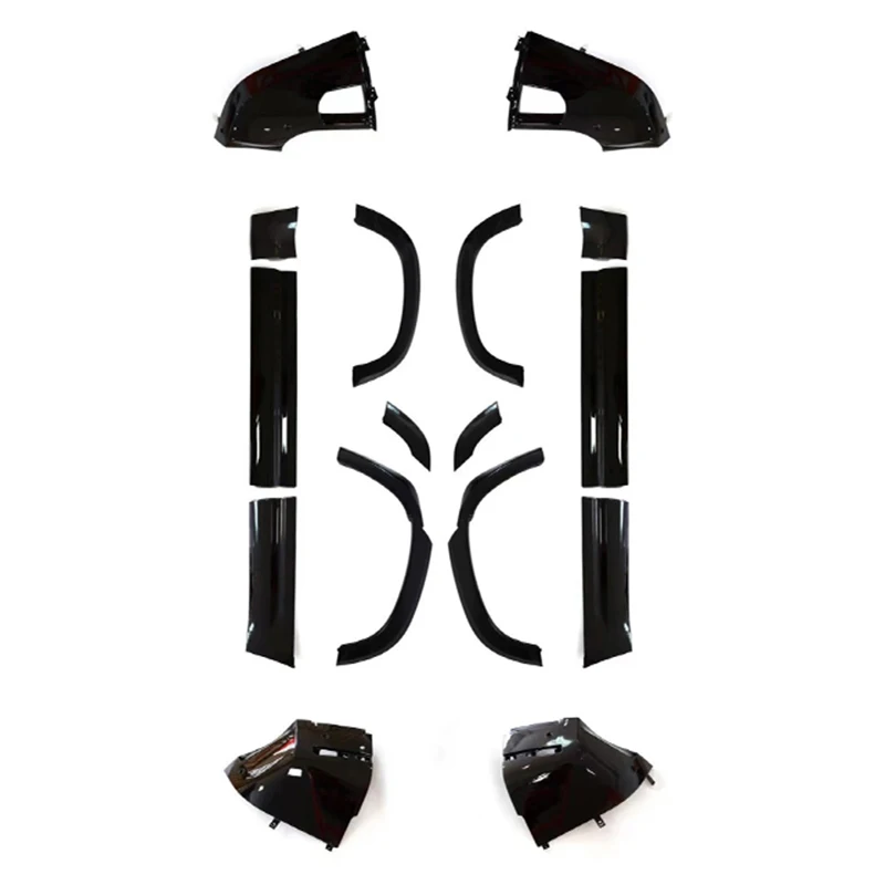 new For Land Rover Defender 110 Black Bodykit Corner Guards Side Skirts Door Trim Panel Wheel Arch Fender Flares Car Accessories