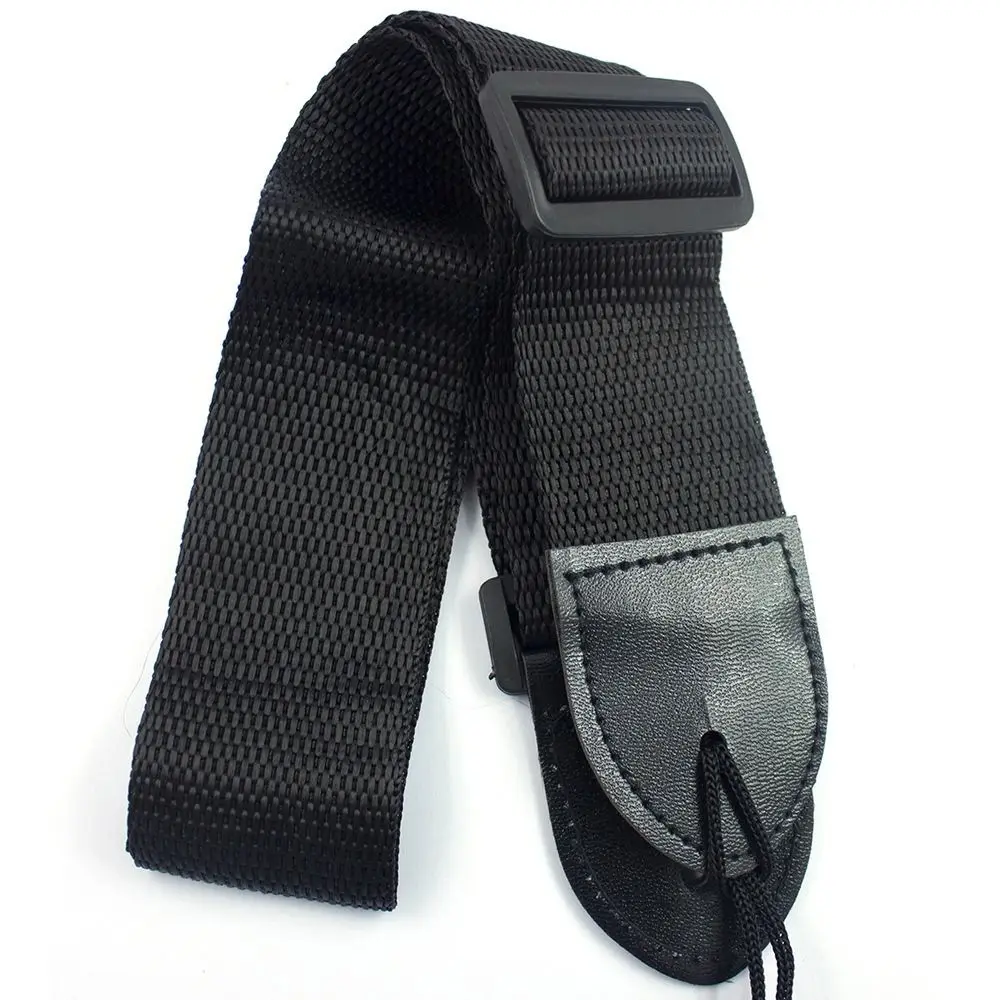 Stripe Folk Electric Guitar Strap Leather Adjustable Bass Ukulele Belt Nylon Durable Personality Guitar Straps