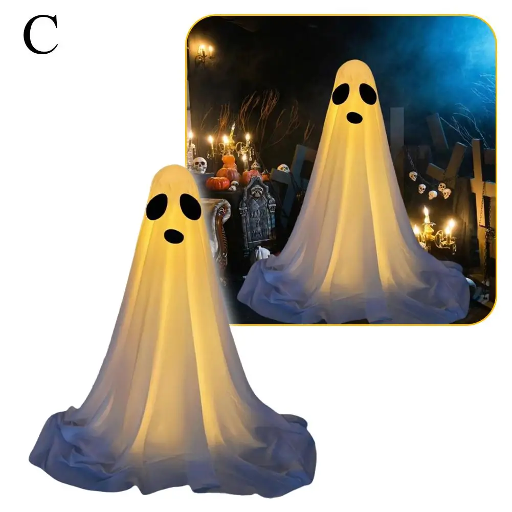 

165cm Halloween Spooky Ghost Decor Led Glow Ghost Front Ghost Scary Halloween Standing Outdoor Deco Porch Patio N8b1