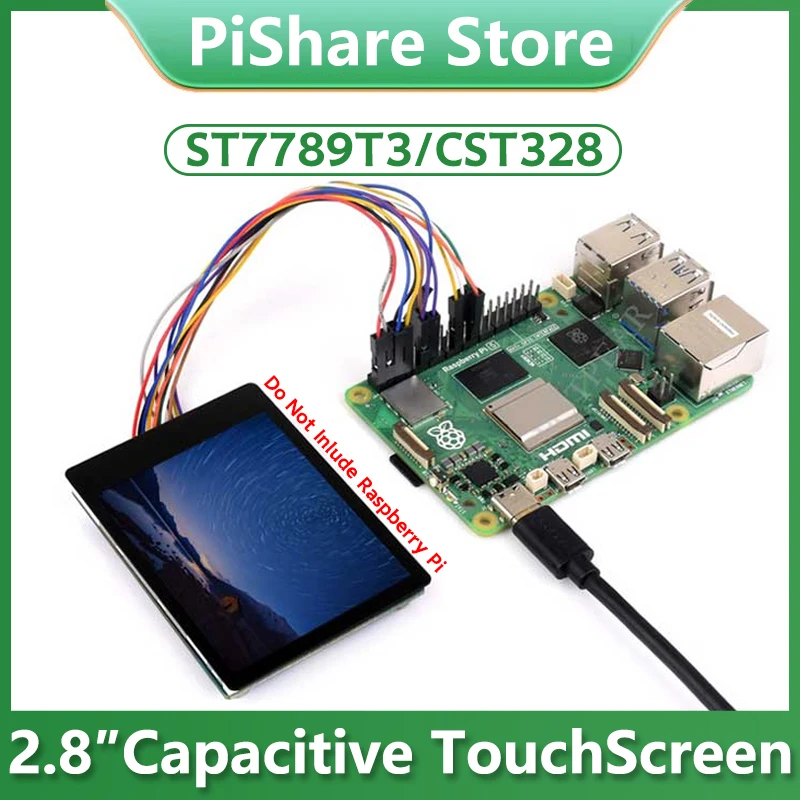 

Raspberry Pi 2.8inch Capacitive TouchScreen 240×320 LCD Display ST7789 CST328 For Arduino /ESP32 /Pico