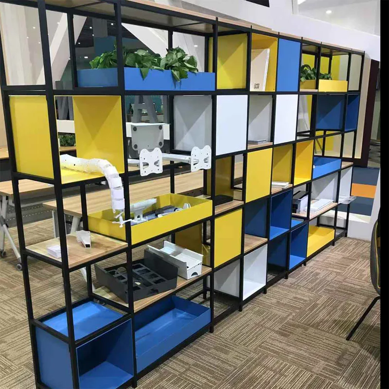 Customize Partition Display Stand Iron Storage Cubicle Bookcase Living Room Cabinet Office Multi-layer Bookshelf Warehouse