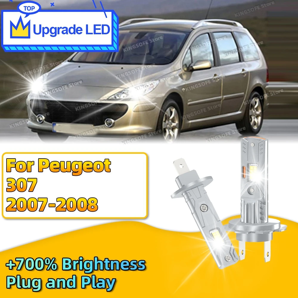 

2/4Pcs Super Bright 30000LM LED Headlight Bulbs H1 H7 6000K Upgrade CSP Chip Car Lamp For Peugeot 307 2007 2008