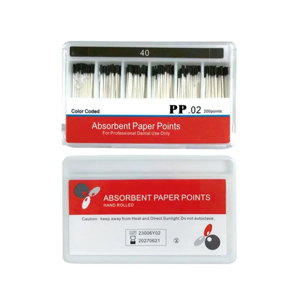 AG-Puntos de papel absorbentes dentales, puntas de papel absorbentes de humedad, cónico 0,02, 0,04, 0,06, F1, F2, F3, consumibles para clínicas