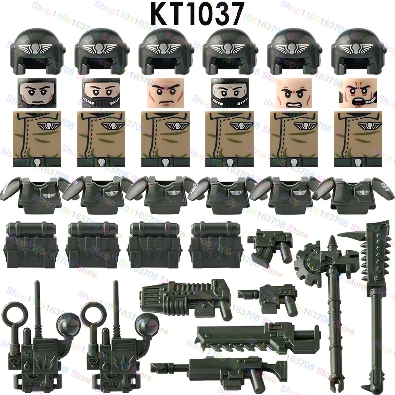 Military Imperial Guard Heavy Engineering Assault Team Signal Corps Commander Action Figures Assembly Model Building Blocks Toys