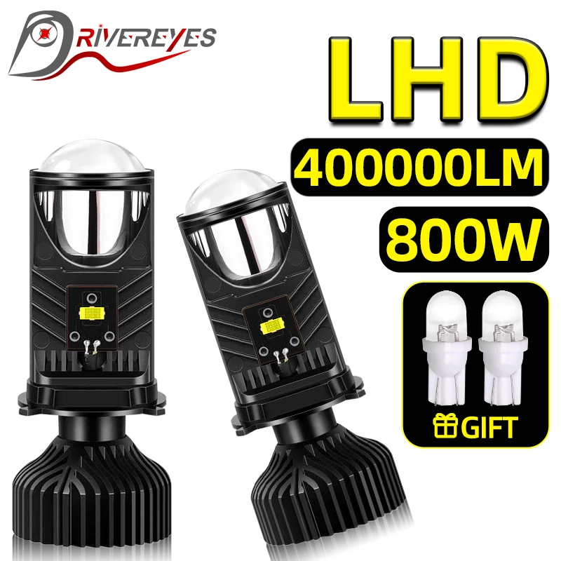 

H4 Двухсветодиодная мини - линза 400000LM LHD Canbus H4 LED проекционная линза STG PTF 800W 2PCS Turbo Lights CSP