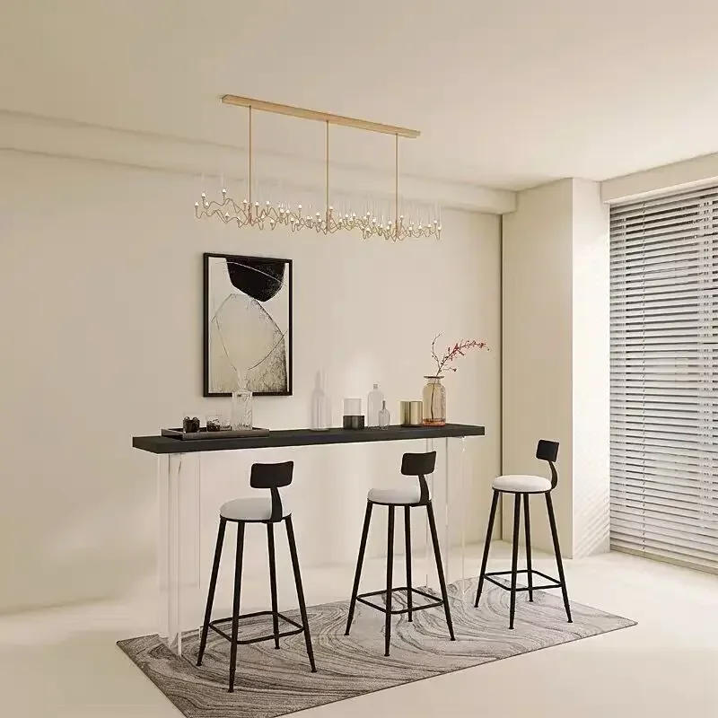 أثاث طاولة بار المنزل الحديثة مشروبات عالية مكافحة المطبخ الشمال النبيذ خشبية الطعام الدائمة Bartafel En Stoelen القهوة