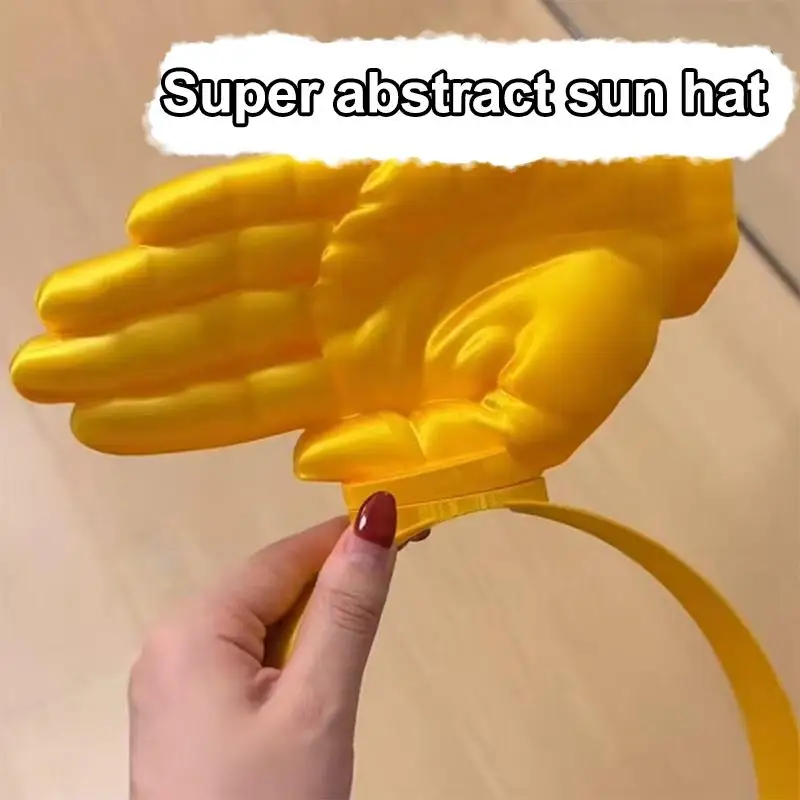 Palm Shaped Funny Hat Creative Head Mounted Uv Protection Outdoor Photography Prop Novelty Headwear For Adult Outdoor Party 1PC
