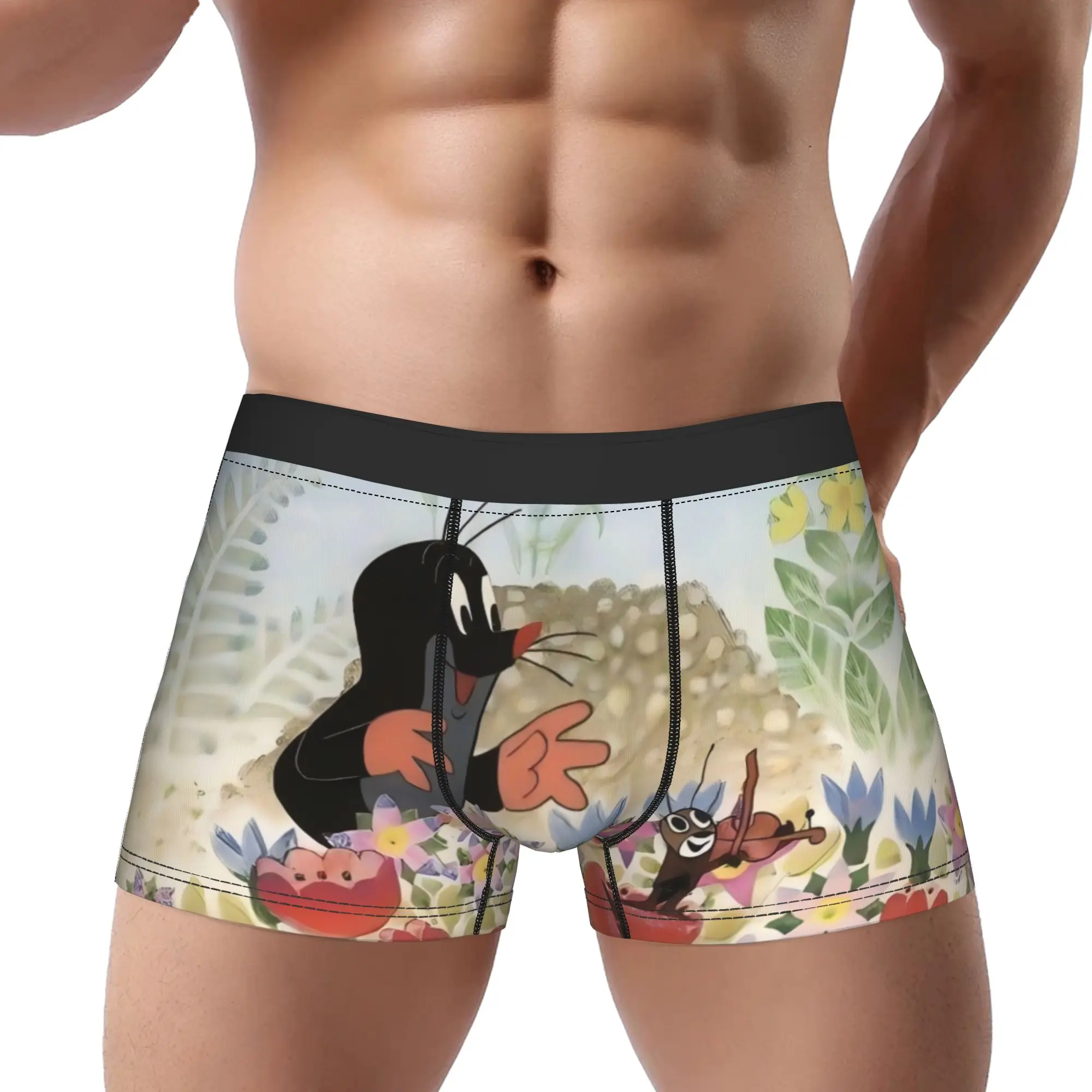 Little Mole Underpants Homme Panties Men's Underwear Little Mole Print Shorts Boxer Briefs