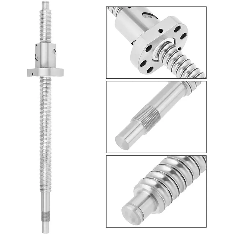 Śruba kulowa CNC C5 1605 Kołnierz Pojedyncza nakrętka kulowa BK/BF12 RM1605 Obrabiana końcówka CNC SFU1605 200 250 300 350 400 450 500 550 1200 mm