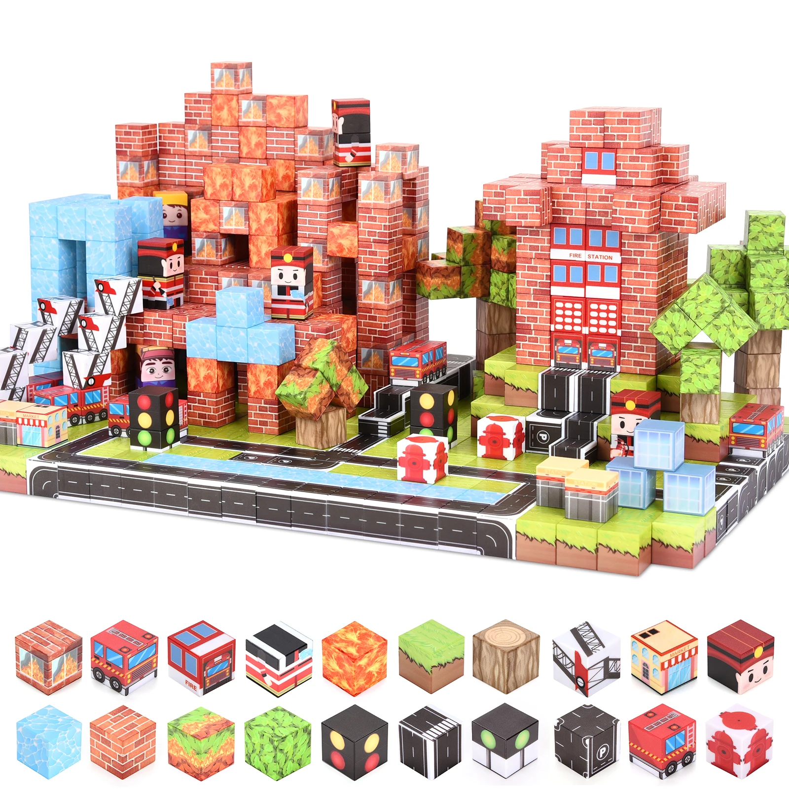 Blocs de construction magnétiques personnalisés 100 pièces 205. Couleurs vibrantes, bâtiment gratuit, améliore les compétences STEM et de jeu. Cadeau de vacances parfait.