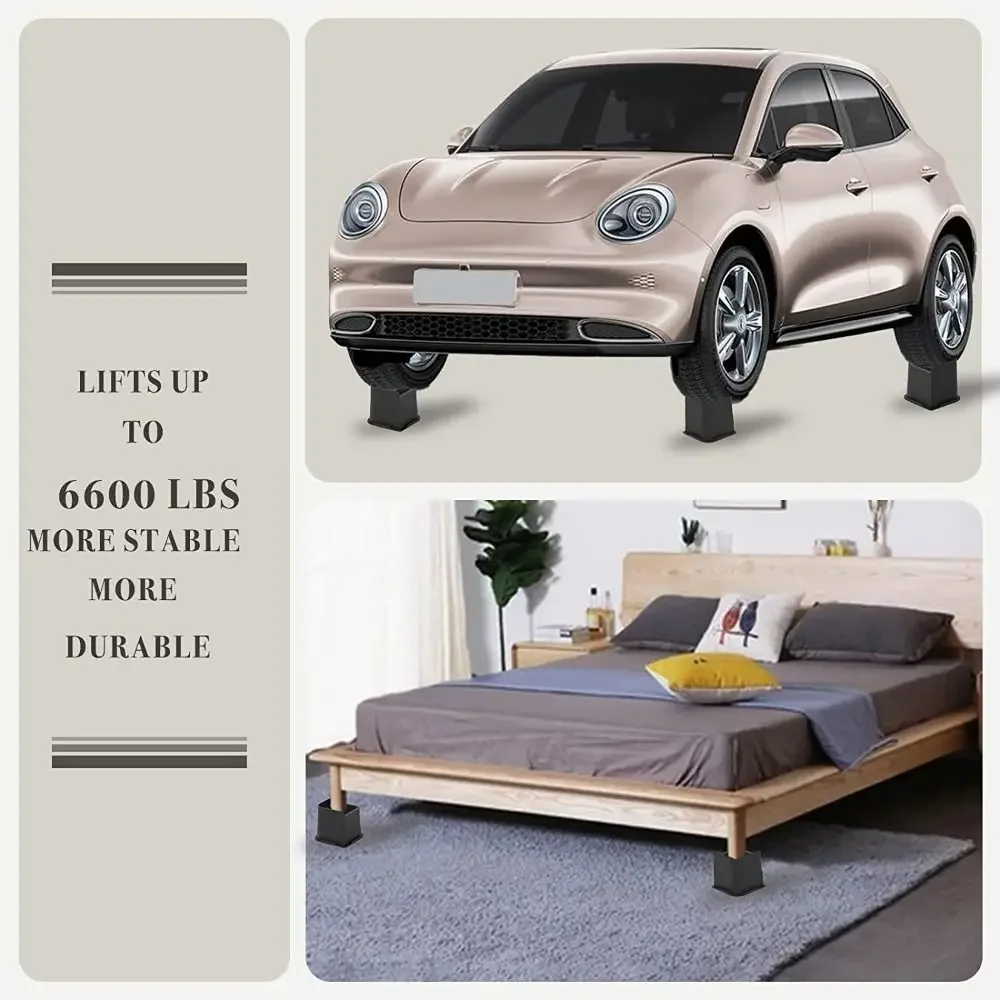 4 Pçs/set 1-6 Polegada Cama Risers Suporte Pesado Móveis de Grandes Dimensões Risers Cama Elevadores Sofá Mesa Cadeira Perna