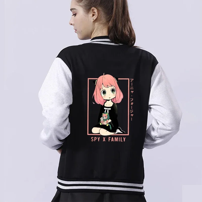 

New Anya forger printed baseball uniform jackets fashion women men streetwear hip hop jacket Autumn Winter men coat