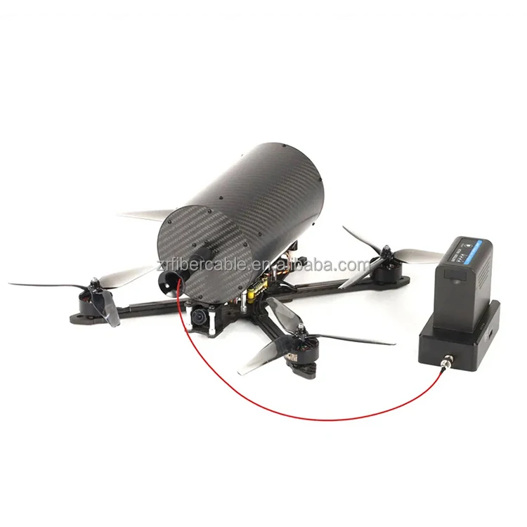 UAV Drone Fiber Optic FPV Cable Fiber Canister Module with Air and Ground Unit 5km 10km 15km 20km 30km fpv fiber optic view 4