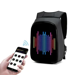 New Large Motorcycle Riding Hard Shell Helmet Bag Full Helmet LED Backpack Luminous Display LED Screen Backpack