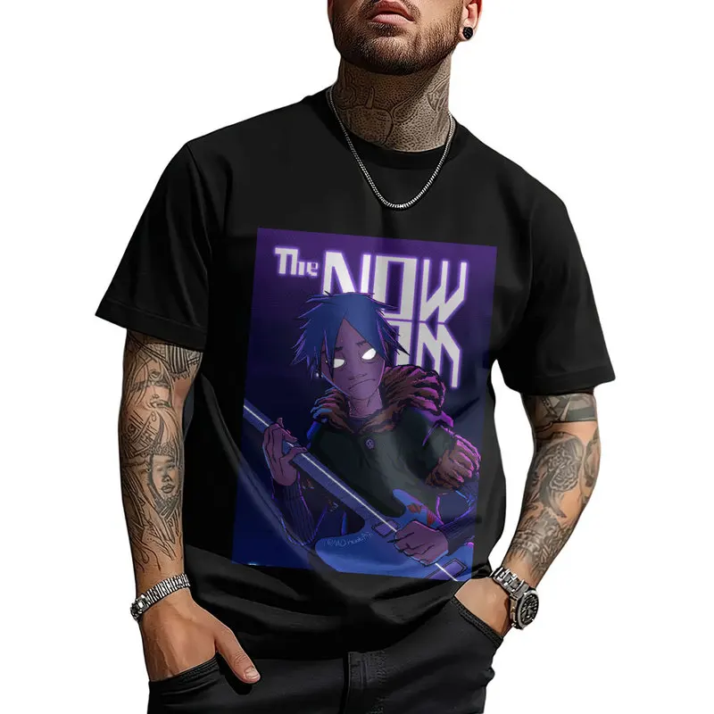 Gorillaz Virtual Rock Band Graphic T‑shirt Unisex Vintage Y2K Tee Hip Hop Streetwear 0824 Casual Cotton Tops S-6XL Fan Gift