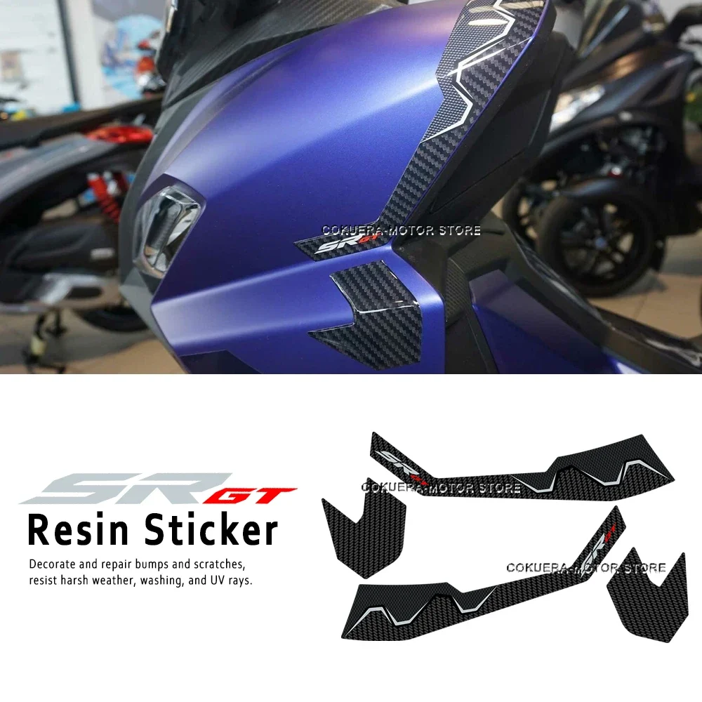 For Aprilia SR GT 125 2022 Motorcycle Accessories 3D Resin Stickers Side Fairing Protective Stickers