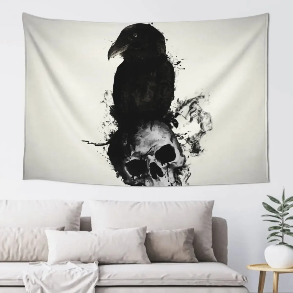 Raven and Skull Tapestry Home Decorations Aesthetic Home Decorators Wallpaper Tapestry