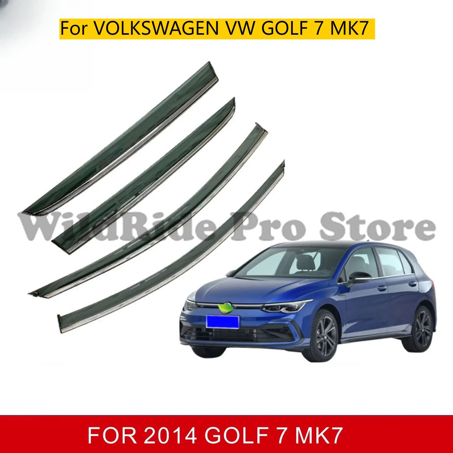 

Car Accessories Wind Deflectors for VOLKSWAGEN VW GOLF 7 MK7 Injection Window Vent Visor PC Material with Stainless Steel.