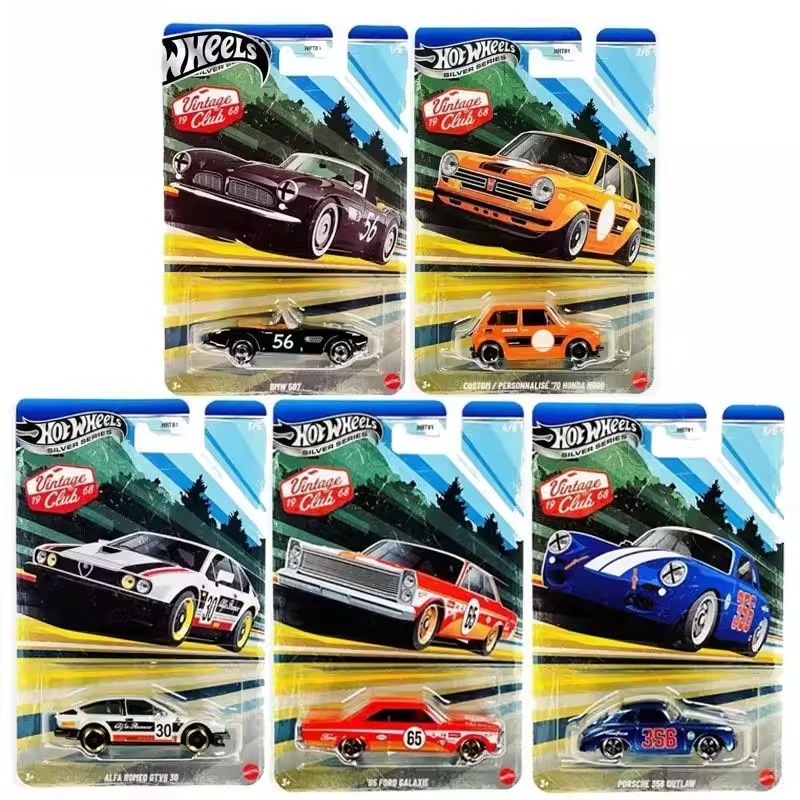 Carros Hot Wheels Vintage Club 1968, Brinquedos para Meninos, Modelos de Veículos em Escala 1/64, BMW, Honda, Alfa Romeo, Ford Galaxie, Porsche, Presente