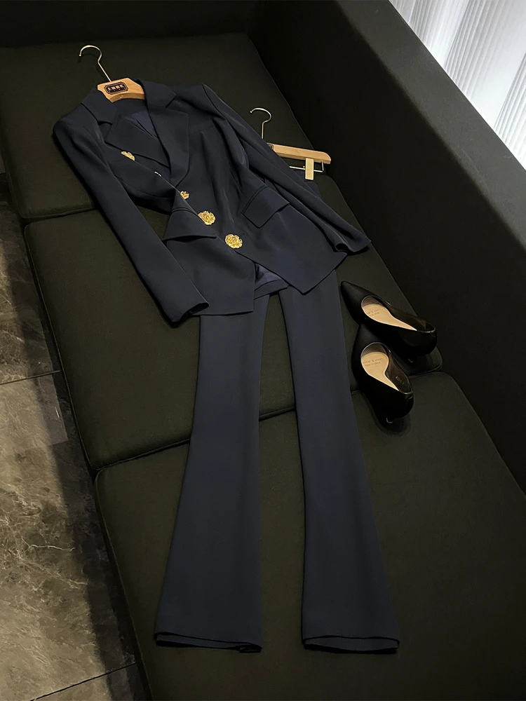 

Ele Two-Piece Set Single-Button Waist-Cinching Suit Faionable Autumn Winter High-End Feelings Women's French Sle Outfit