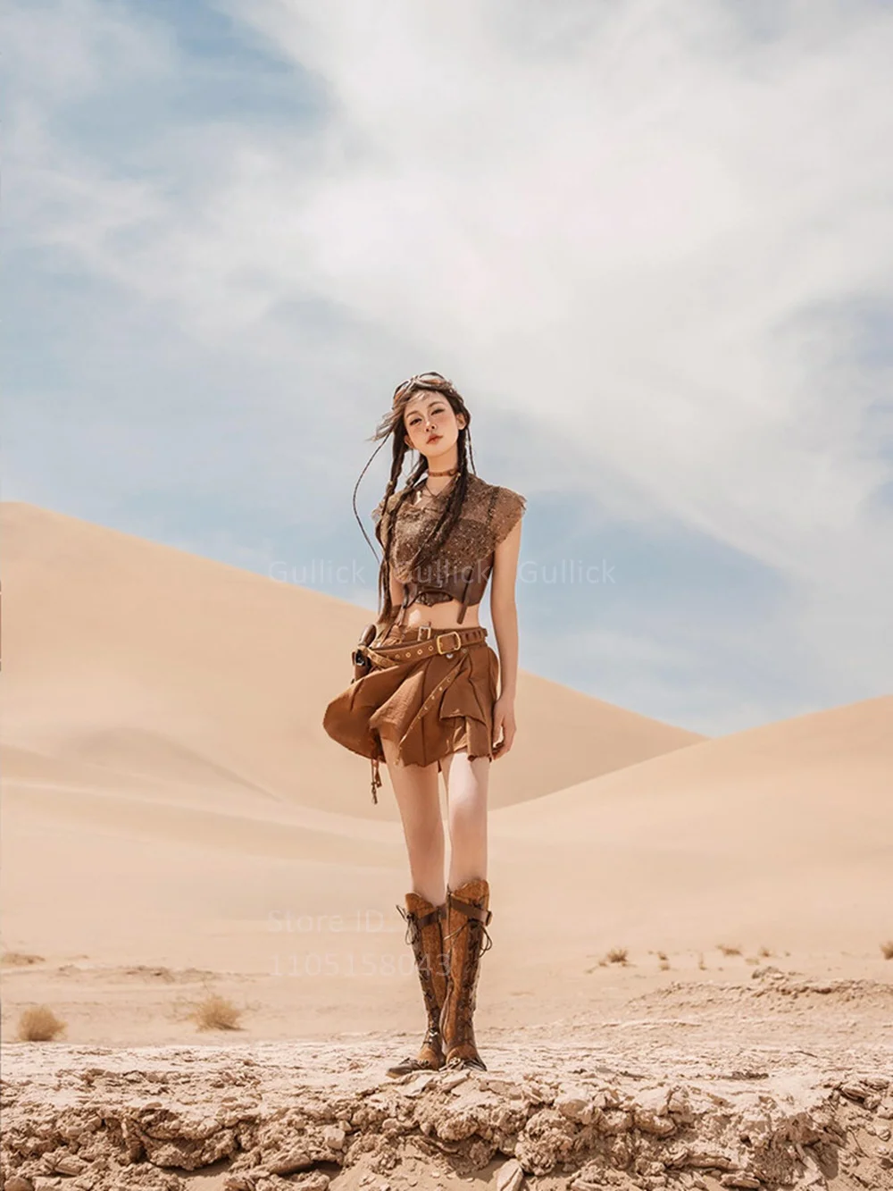 Wedges Pointy Toe Patchwork Knee High Boots Lace Up Zipper Buckle Strap Runway 2026 Winter Autumn Women Dress Shoes Handmade view 4