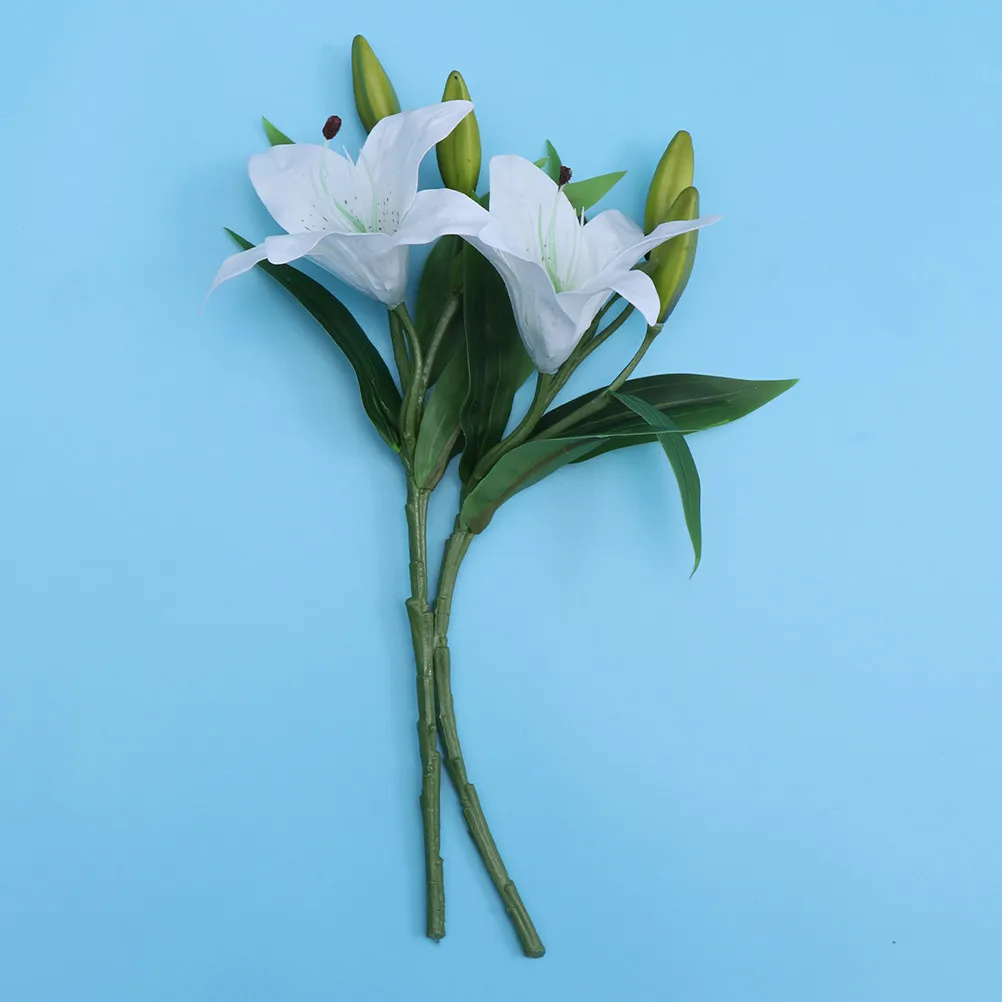 

Набор из 6 элегантных искусственных лилий Real Touch: реалистичные цветы для декора дома, свадьбы, офиса, центральных композиций на столах