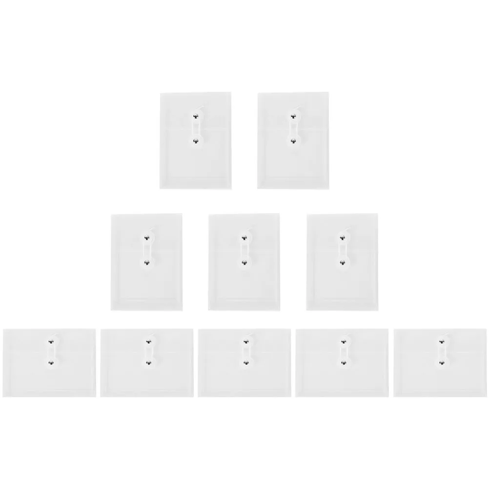 10Pcs Document Bags Plastic Button Design File Organizer for Office School File Pockets Clear Document Holders A6 Storage