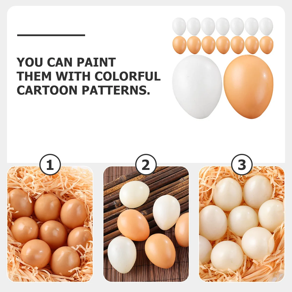 Ovos de galinha artificiais simulados decoração adereços falsos realista pvc branco falso