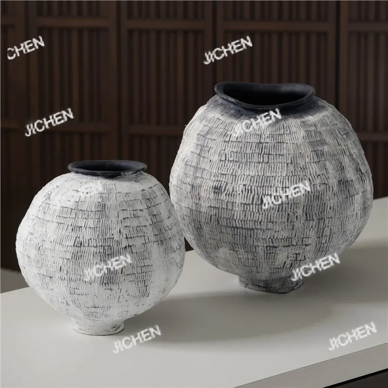 

Премиальная керамическая ваза с округлым корпусом, в ретро-китайском стиле, для цветочных композиций, украшение для гостиной или прихожей.