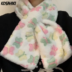 Japanese Girl Butterfly Jacquard Scarves  Basic Scarf Gothic Sweet Women Harajuku All Match Neckerchief