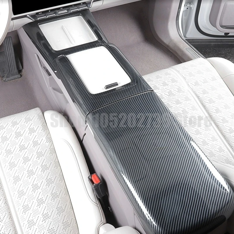 Penutup Pelindung Motif Serat Karbon Stiker Kreatif Kompatibel dengan ZEEKR 7X 2025 2026 Panel Kontrol Tengah Tutup Pintu