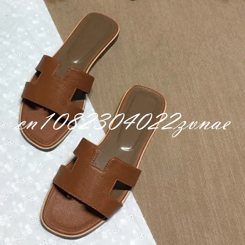 Heat-Sandalias clásicas de alta gama para mujer, chanclas planas, sandalias de playa a la moda, zapatos planos informales