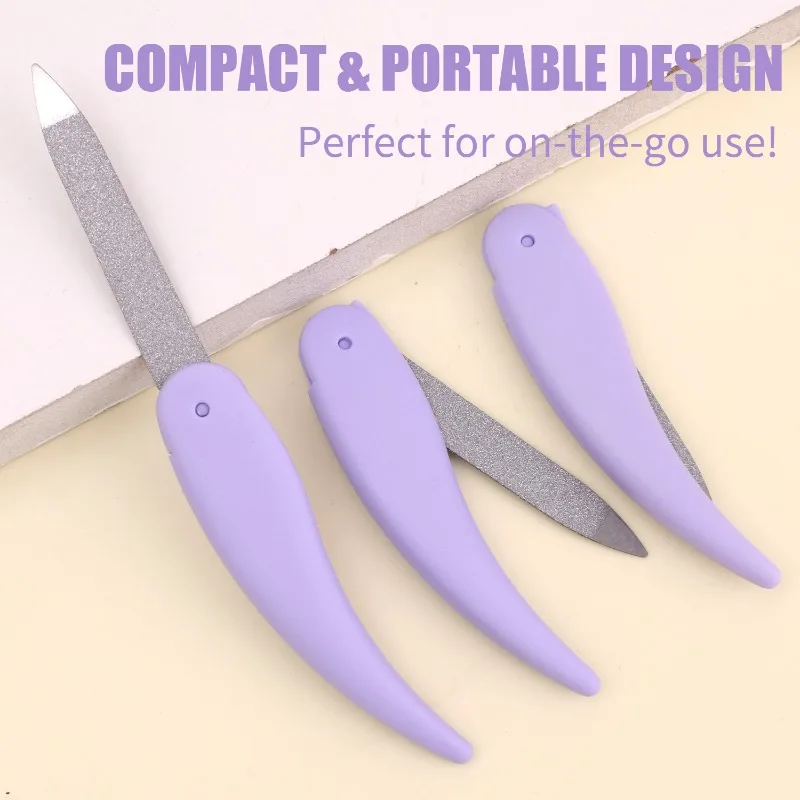4/1 pçs tiras de unhas dupla face dobrável arquivo de unhas de aço inoxidável polimento vara profissional manicure pedicure ferramentas