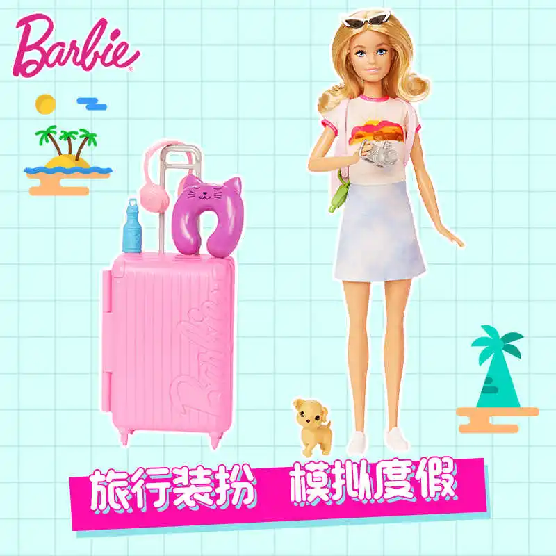 

Новинка в наличии, оригинальная серия Barbie Malibu Traveler, милая кукла, украшение для рабочего стола, детская игрушка, высокое качество, подарки на день рождения для девочек