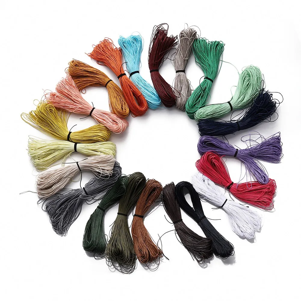1mm Waxed Cotton Cord Beading Rattail Braided DIY Jewellery Making String Thread 5m