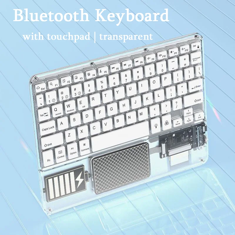 New Bluetooth Wireless Keyboard With Touchpad Type-C Rechargable Mini Silent RGB Backlit Keyboard For iPad Laptop Tablet PC