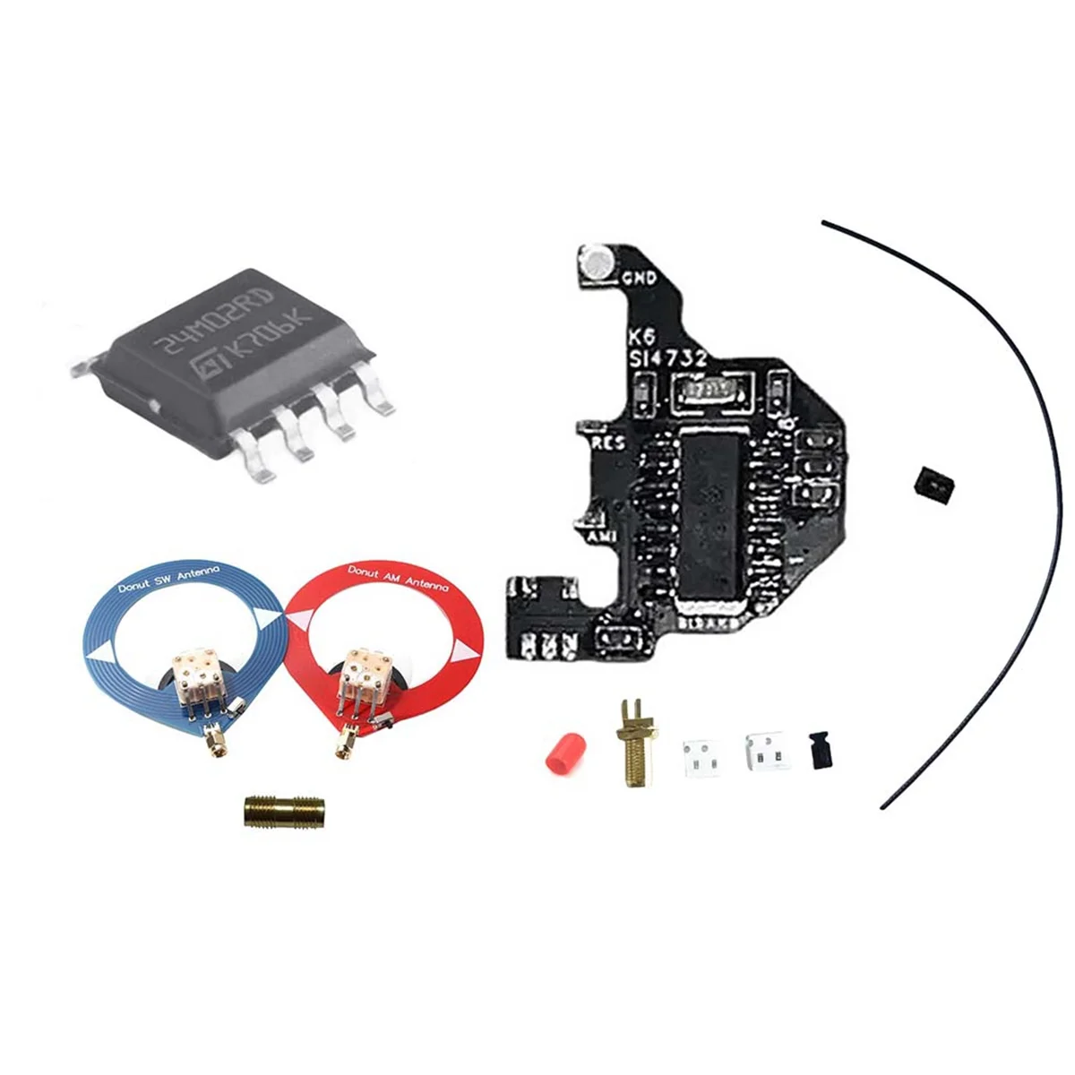 SI4732 Shortwave Modification Module+2xDonut Antenna+2M Expansion Chip for Quansheng UVK5/UVK6 Dual Antenna Solution