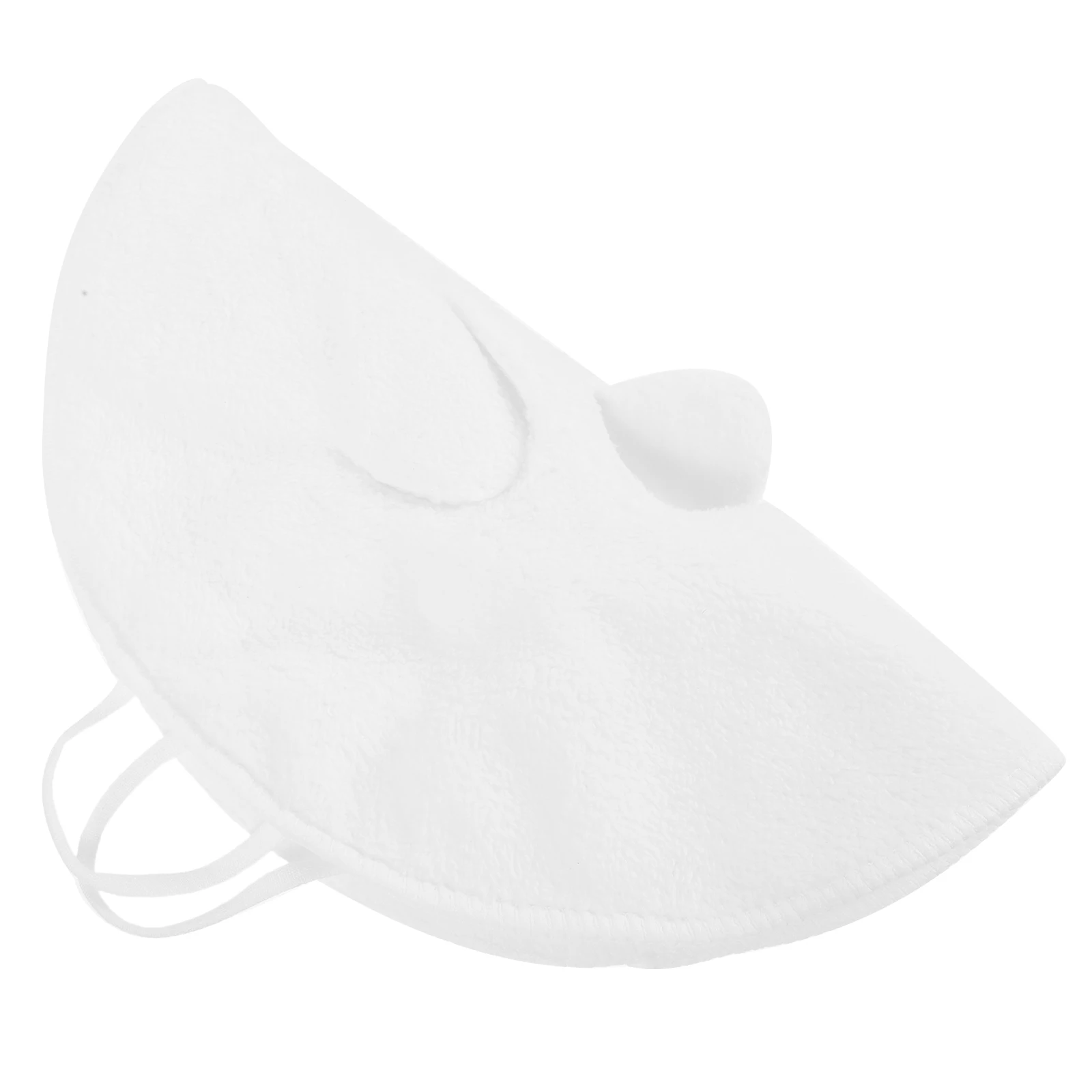 Máscara de toalha para cuidados faciais, compressa quente e fria reutilizável, material de lã coral, cobertura total, design de laço de orelha para cuidados com a pele de beleza