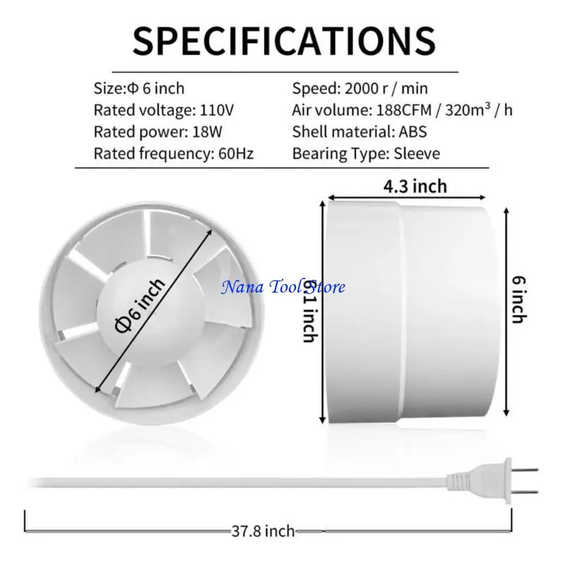 31GJ تصميم مدمج، مروحة تهوية للتحكم في الرطوبة للتركيب على الحائط متعدد الوظائف #6