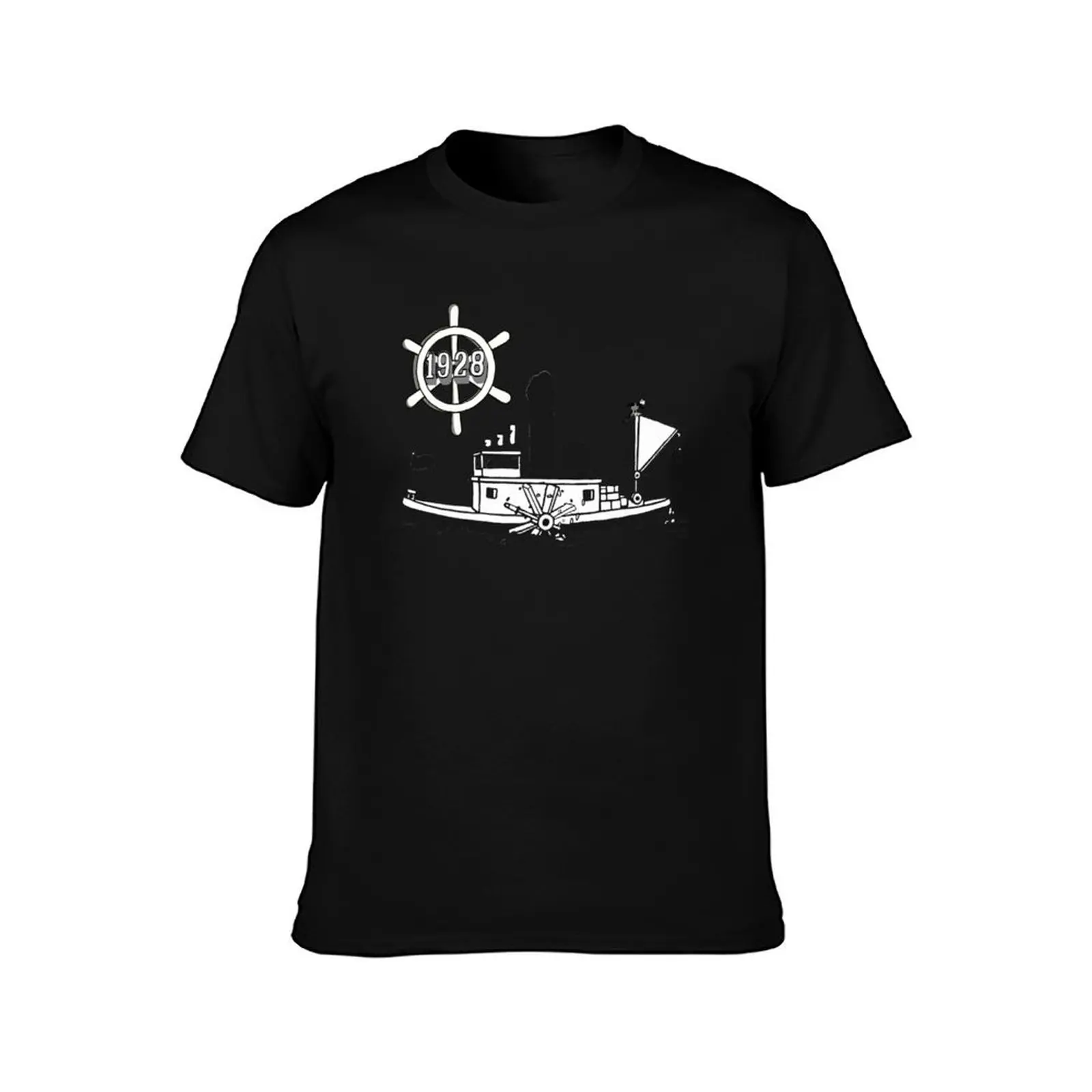 Steamboat 1928 T-Shirt Summer Casual Cotton Tee Oversized Streetwear Tops Vintage Graphic Print Loose Fit Short Sleeve