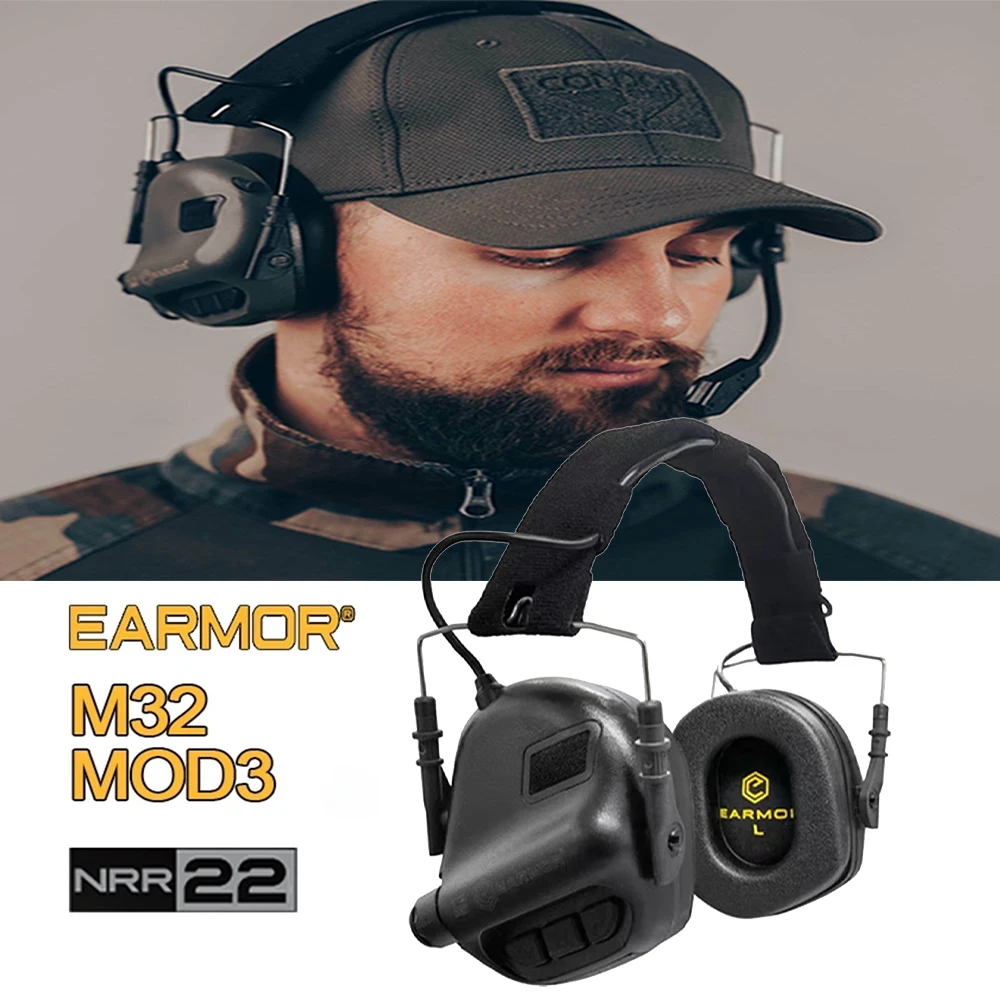 Hot Sale!Earmor Airsoftsports Tactical M32 M0D3 Headset Anti Noise Headphones Military Aviation Communication Softair Ear Muffs